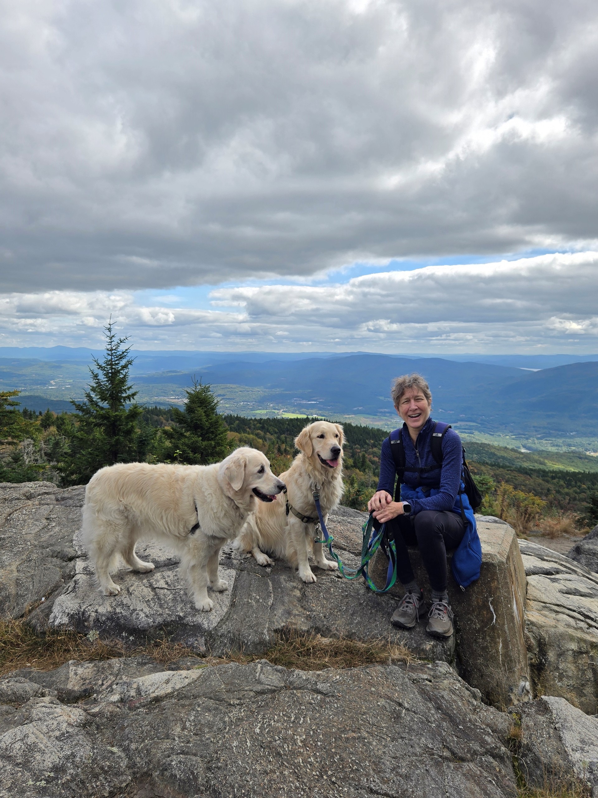 A retired librarian, Ellen is a certified Animal Assisted Intervention Specialist and dog trainer, and a long-time therapy dog volunteer and workshop instructor with Dog BONES: Therapy Dogs of Massachusetts, currently making visits to an elementary school with Leo, one of her two Golden Retrievers. Ellen is the author of a forthcoming memoir, The Ten Perfections: Spiritual Lessons from a Life with Dogs, and shares essays on substack, including reflections on the transformative gift of connection with dogs.
